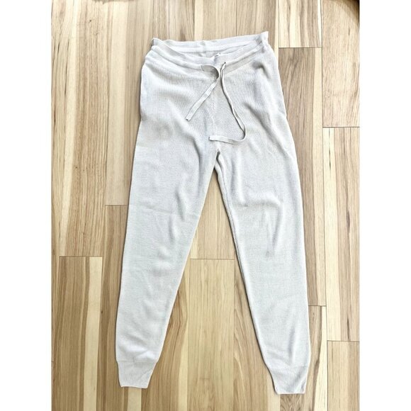Boohoo Cream Tan Knit Joggers Pants S - Picture 2 of 4